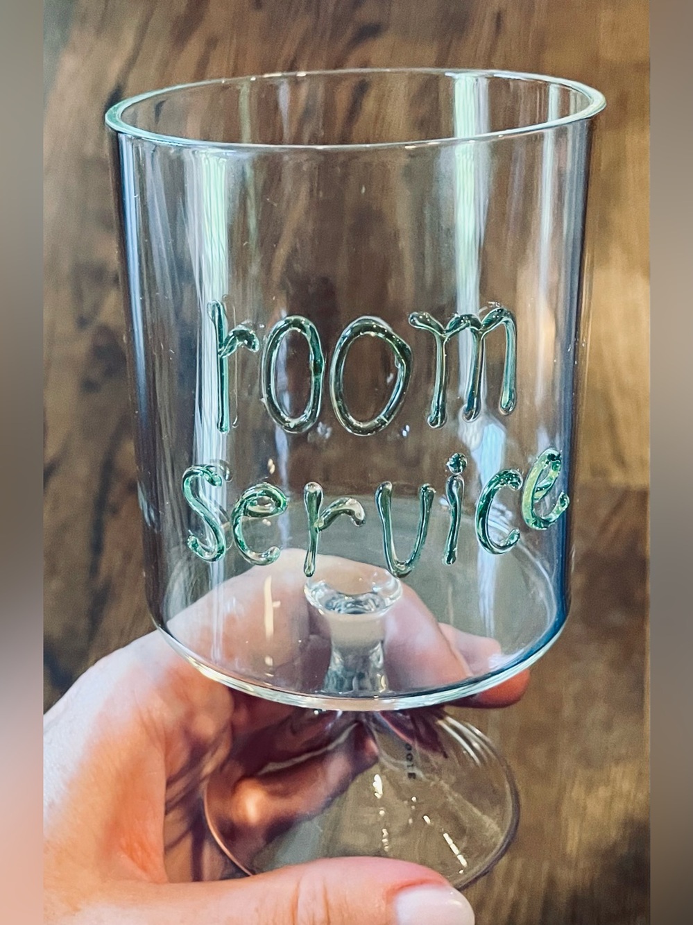 NIB Anthropologie Room Service Icon Loves Notes Glass